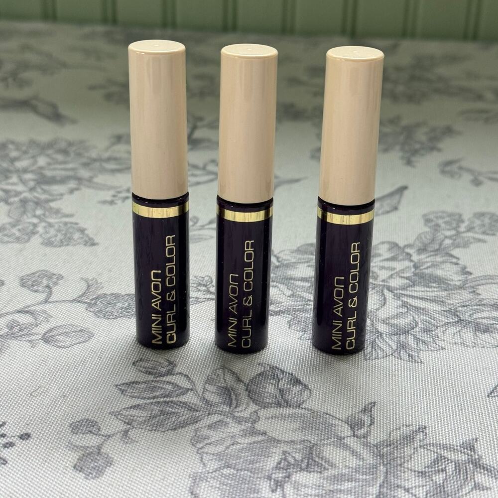 Vintage Lot 3 Mini Avon Curl & Color Mascara Sapphire Black Green Prop 80s New